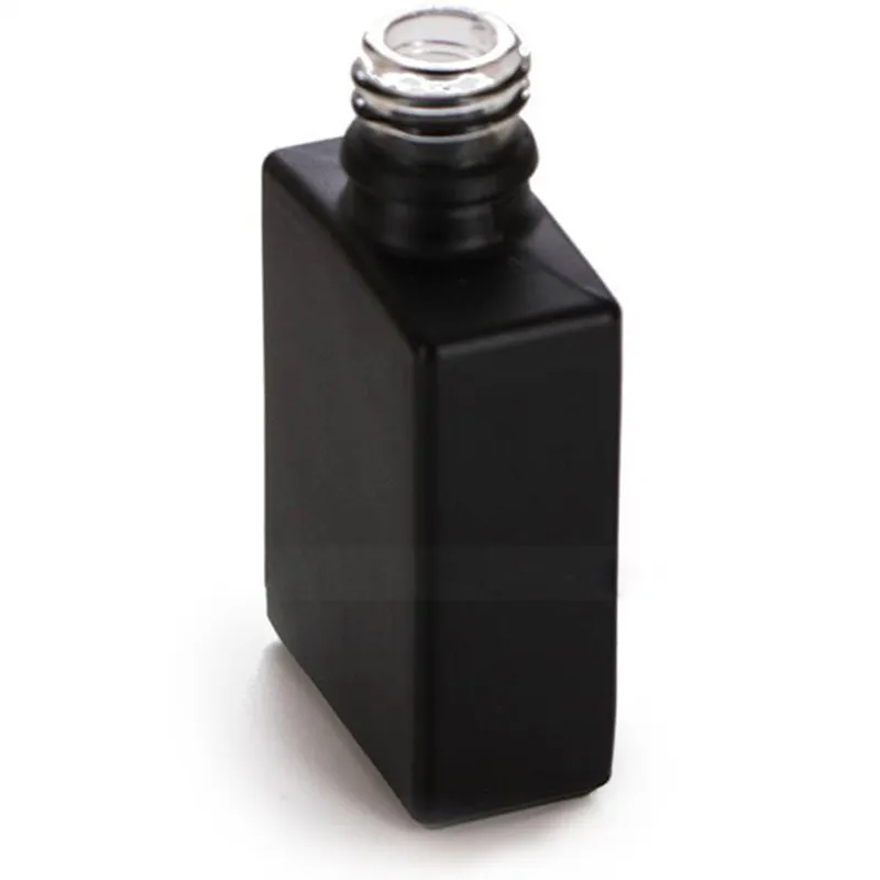 Disponibile flaconi quadrati per profumo in vetro da 30 ml flacone contagocce per olio essenziale nero e liquido con tappo a prova di bambino tappo a prova di manomissione