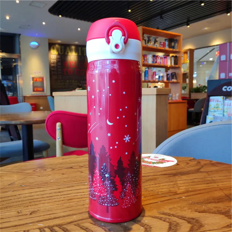 Starbucks Christmas Brilliant Night Red RVS Vacuümkop koffie water Tumbler 500ml voor buiten sport282B