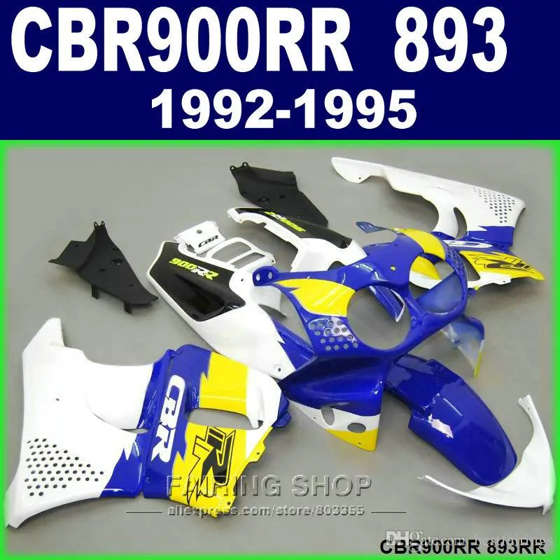 العلامة التجارية الجديدة Fairing Kit هوندا CBR900RR CBR 893 1992-1995 أصفر أبيض أزرق FALTINGS SET CBR 900 RR 09 10 11 RT47