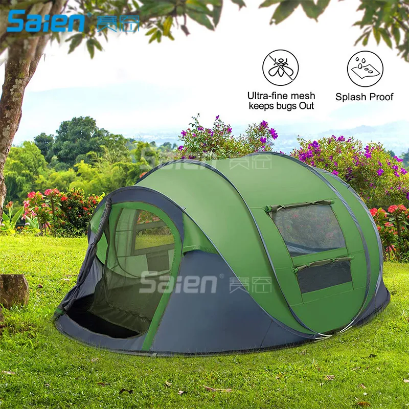 Instant pop-up tent 3-persoons familie camping tenten met voor outdoor wandelen vissen reizen strand park, lichtgewicht,