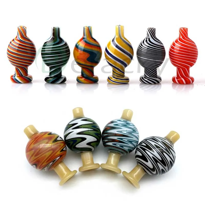 Smoke US Color Wig Wag Glass Bubble Carb Cap Colored Unique Universal Caps For Quartz Banger Nails Glass Bongs