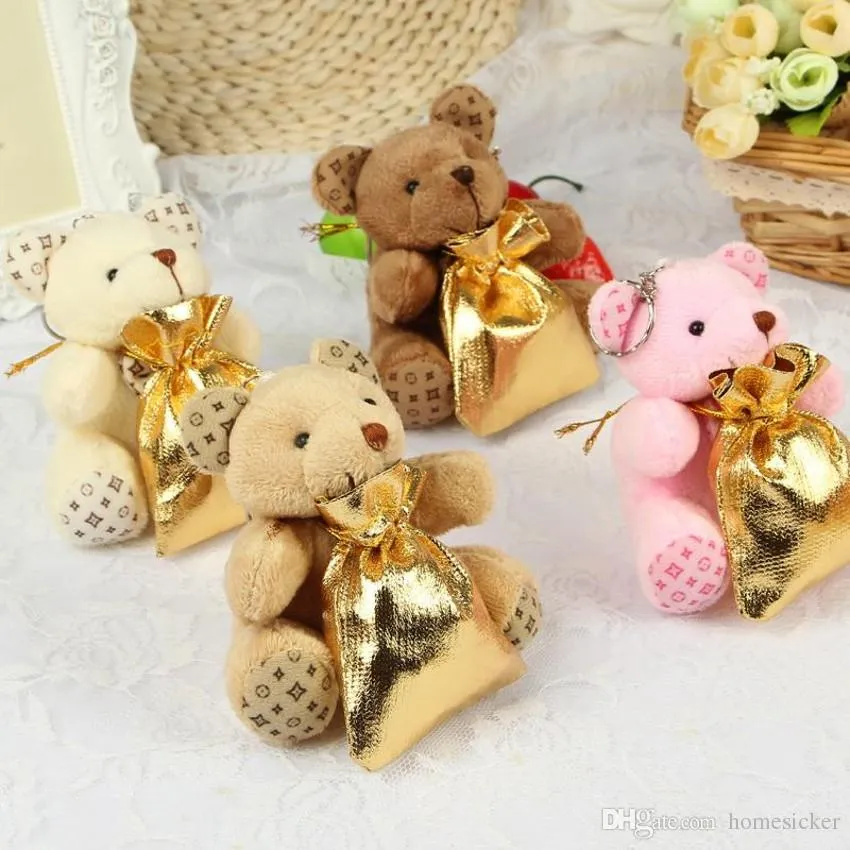 2019 Creative Little Bear With Backpack Wedding Candy Bags For Baby Shown Wedding Decorations Party Favors Supplies 4 Colors In Stock