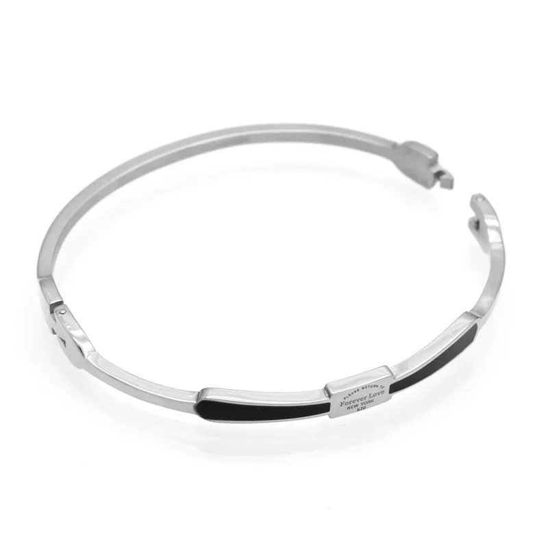 Großhandel Luxus-Modemarke 18 Karat Roségold Tropfen Kleber Karte Schnalle Armband Titan Stahl einfache Frauen Charme Paar Liebe Armband Großhandel