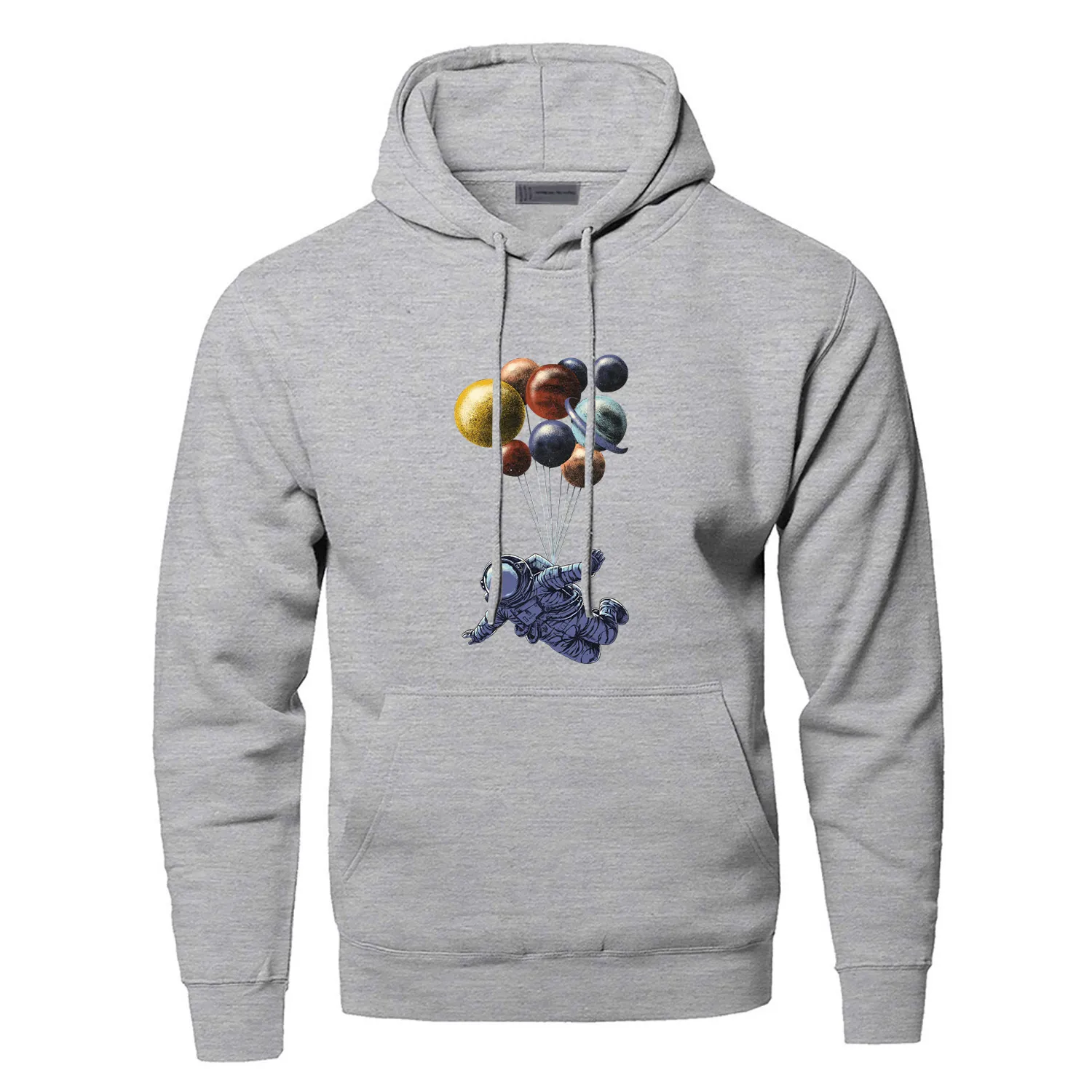 Hoodies Men AstronautSpace Travel Science HoodedSweatshirts Planet Balloon Hoodie FunnyStreet Wear Planet BalloonSportswear