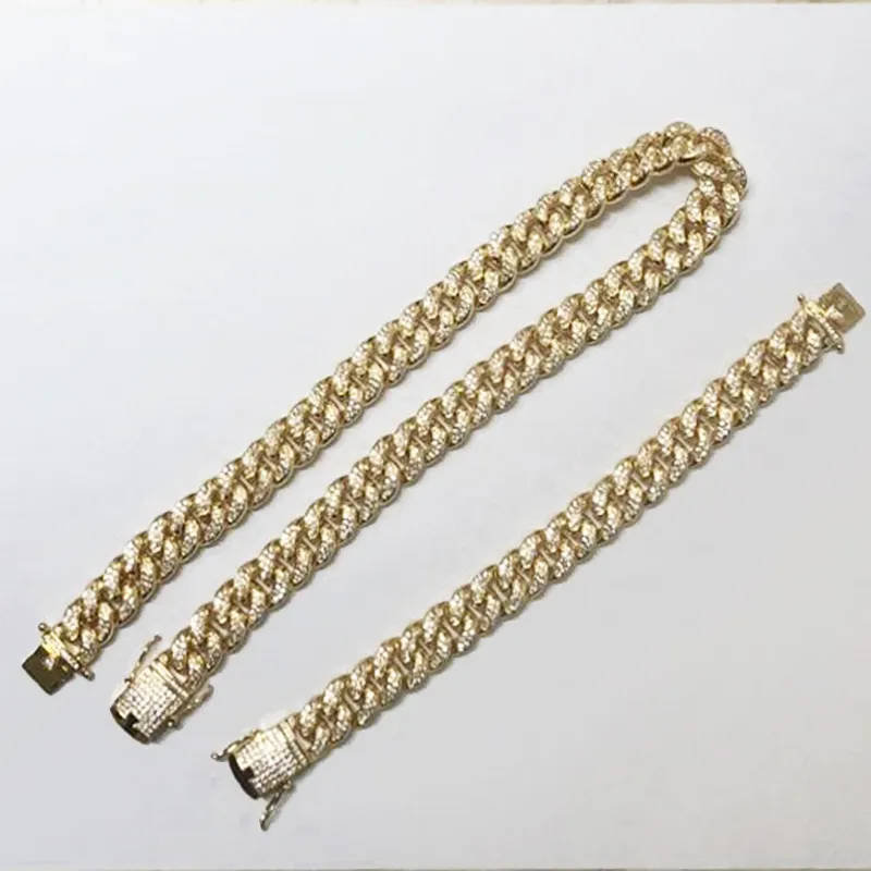 Iced Out Thorns Cuban Link Chain Silver Mens Gold Chains Necklace