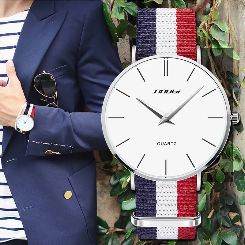 Lover's Brand SINOBI Watches Men Women Fashion Casual Sport Clock Classical Nylon Quartz Wrist Watch Relogio Masculino Femini346W
