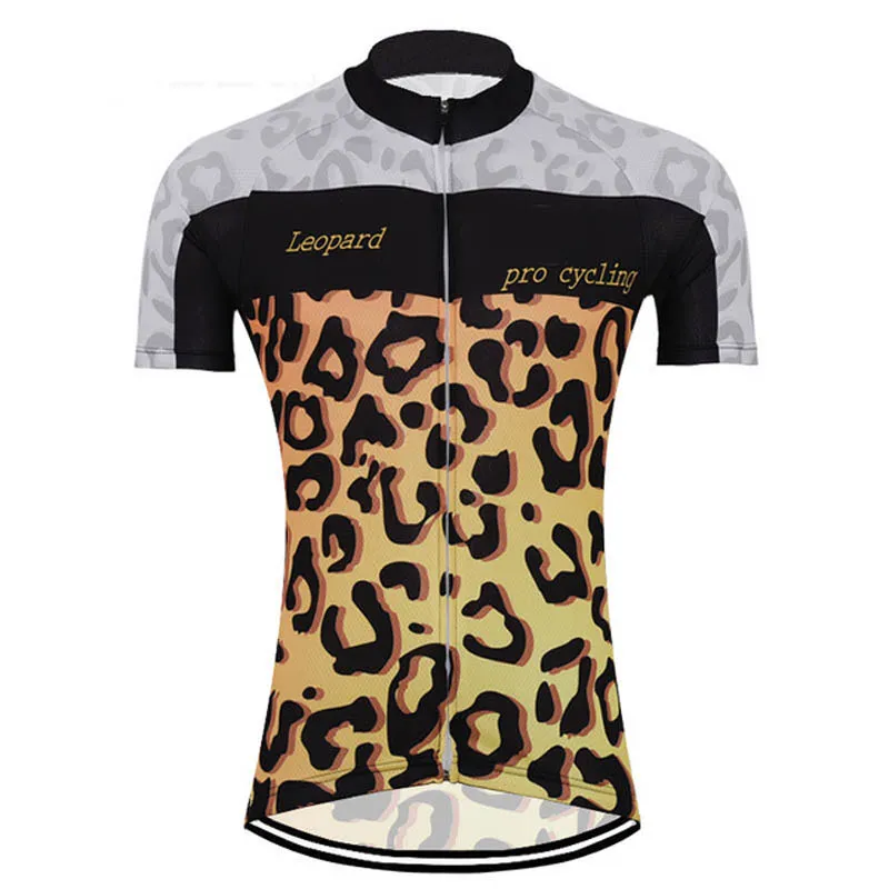 Leopard print cycling best sale jersey