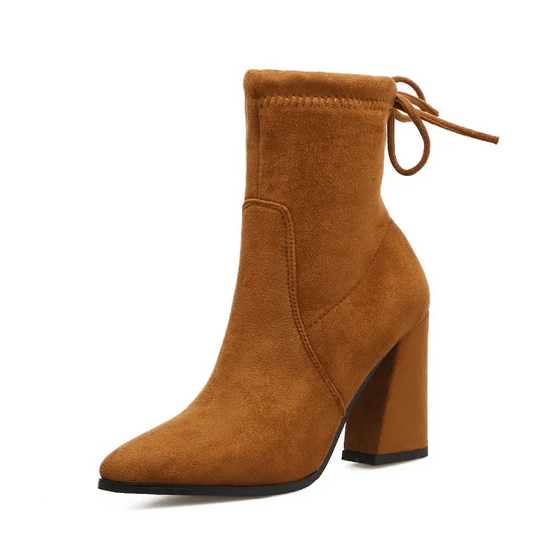 Hot Sale 2018 autumn and winter Martin boots in the thick with the foreign trade new back with women s boots brwon 0219