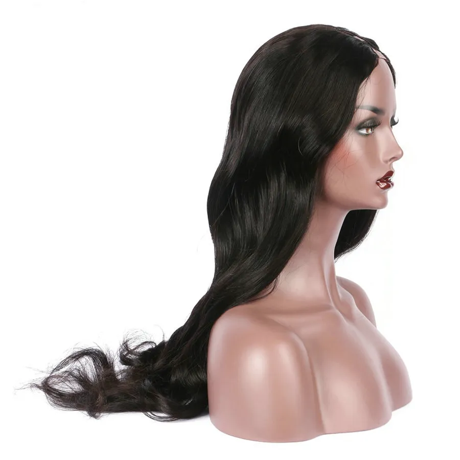Long Wavy U Part Human Hair Wigs Virgin Malaysian Body Wave Remy Glueless Human Hair Upart Wig Middle U Openning 1