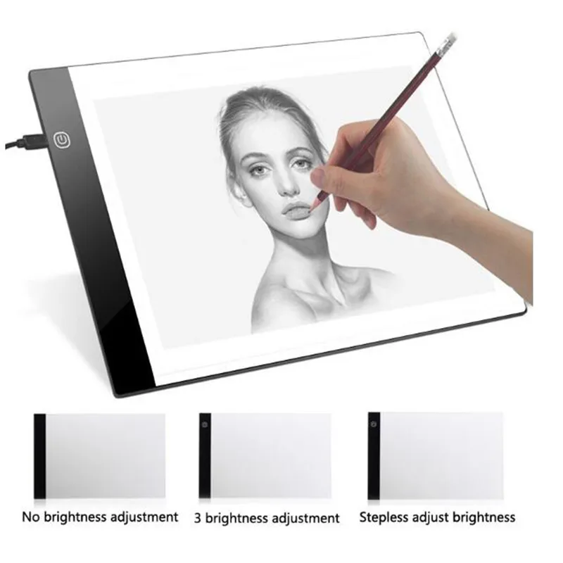 A4 LED Light Box Tracer Digital Tablet Grafisk Tablet Skrivning Målning Ritning Ultra-Tunn Tracing Copy Pad Board Artcraft