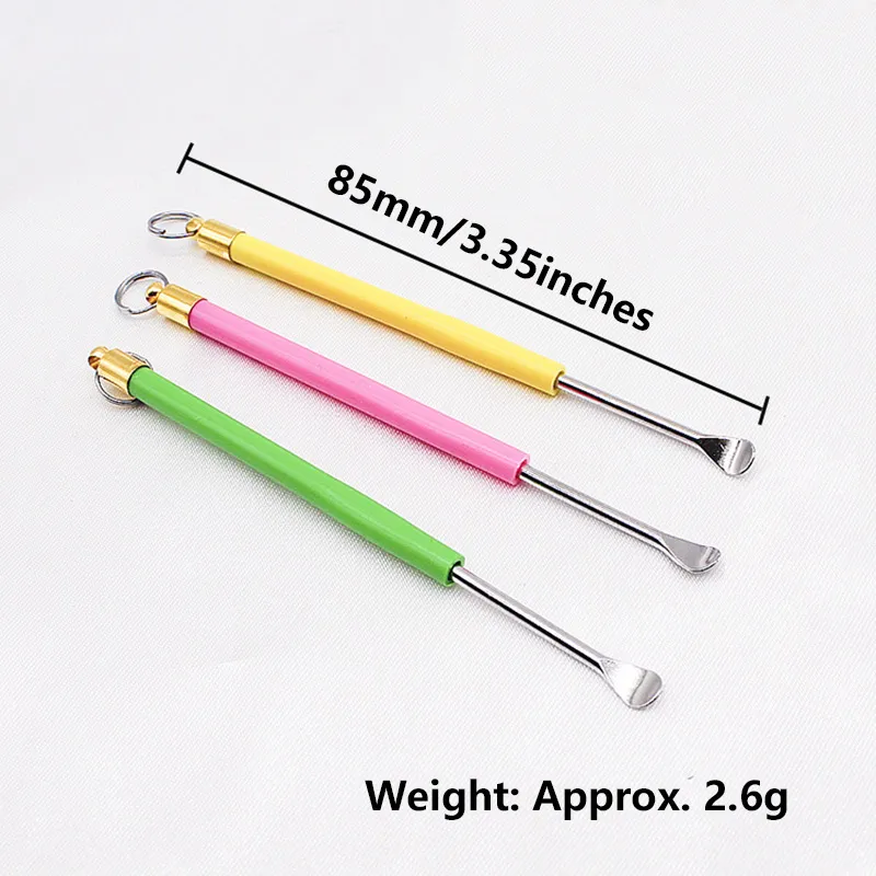 Metall Earpick Edelstahl Löffel für Wachs Öl Rauch Werkzeug Werkzeuge Snuff Snorter Fläschchen Flasche Scoop Silber Sniffer Schaufel Rauchen Zubehör