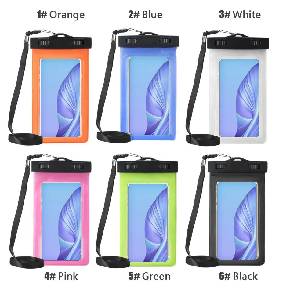 Cell Phone Cases Dry Bag Waterproof Case Bag PVC Protective Universal Phone Bag Pouch With Compass Bags For Diving Swimming For iPhone 14 Pro Max Smartphone up to 67 inc