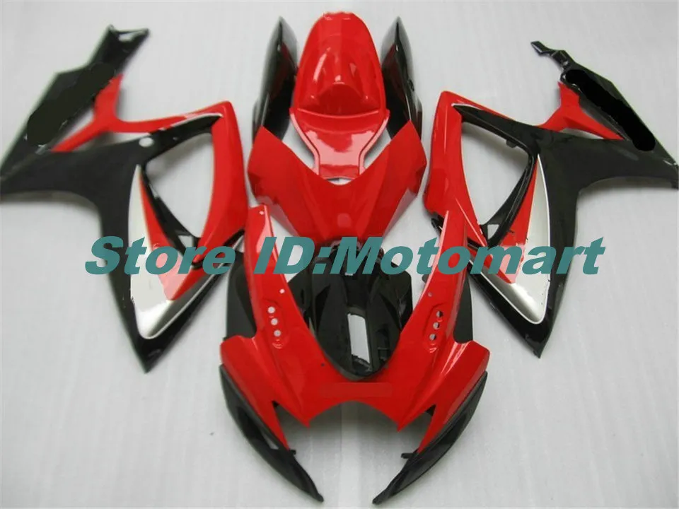 ABS Fairing 750 2006 2007 GSXR 600 Gsxr SUZUKI GSXR600 için 750 K6 06 07 kırmızı, siyah Fairing gs kiti + 7 hediyeler SP120 set