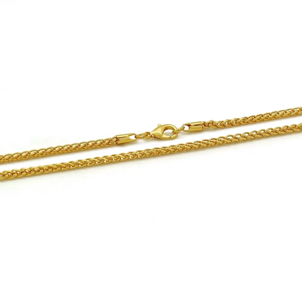 Fashion-Chain Halsband Män Rapper Trendiga Golden Kedjor 18K Real Gold Plated Link Chain Smycken Gratis frakt