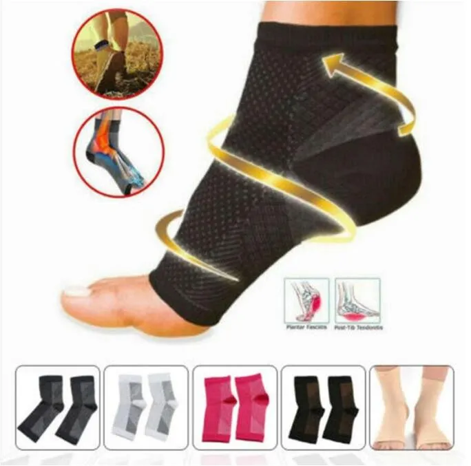 Foot Anti Fatigue Compression Foot Sleeve Ankelstöd Running Cykel Basket Sport Strumpor Utomhus Män Ankle Brace Sock