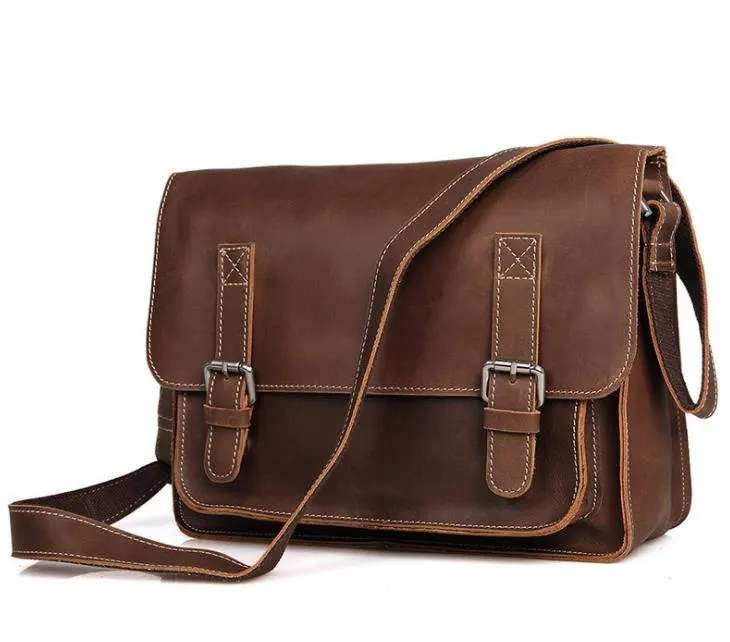 Saco Simples retro-vintage verdadeiro couro de ombro único designer-Medium uma única Bolsa de Ombro Cabeça Camada de Homens Cowskin inclinado Bag En