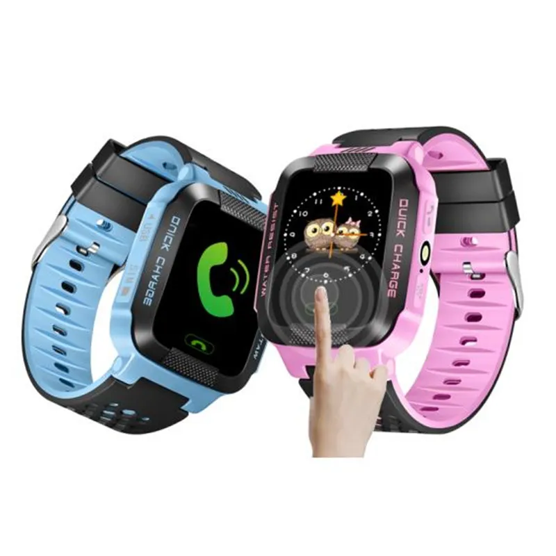 Y21 GPS-Kinder-Smartwatch, Anti-Verlust-Taschenlampe, Baby-Smart-Armbanduhr, SOS-Anruf, Standort-Tracker, kindersicheres Armband für Android iOS