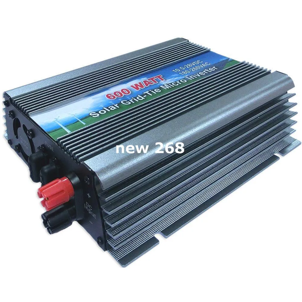 Freeshipping 600W On Grid Tie Solar Power Inverter 10.5V~28V DC to AC110V or 220V Pure Sine Wave Micro Inverter for 600~720W 18V PV Module