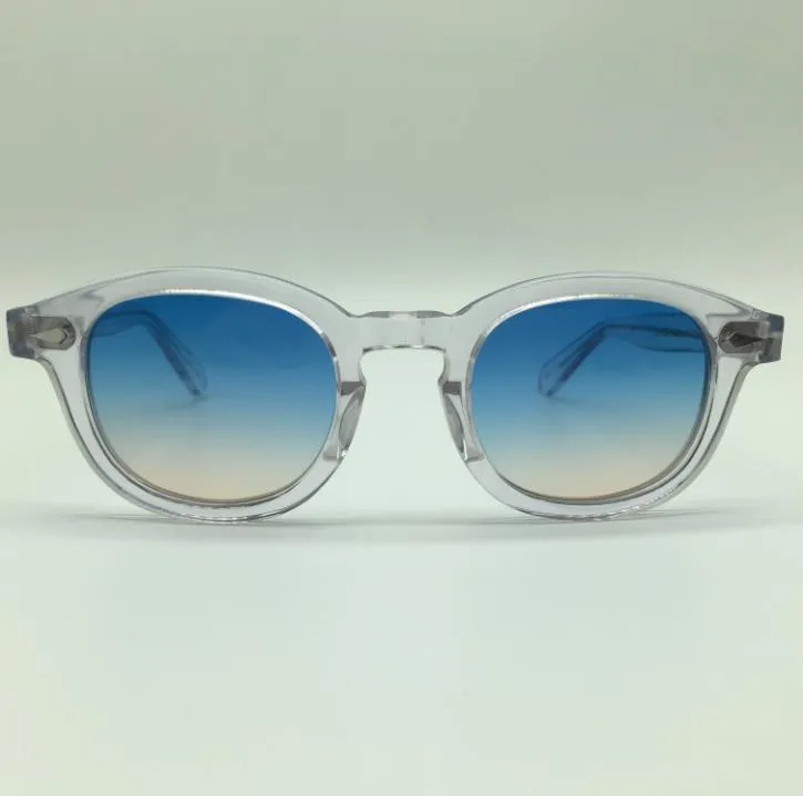 64 Lunettes de soleil Grossiste-SPEIKE Mode personnalisée Lemtosh Johnny Depp style lunettes de soleil haute qualité Vintage lunettes de soleil rondes lentilles bleu-marron lunettes de soleil