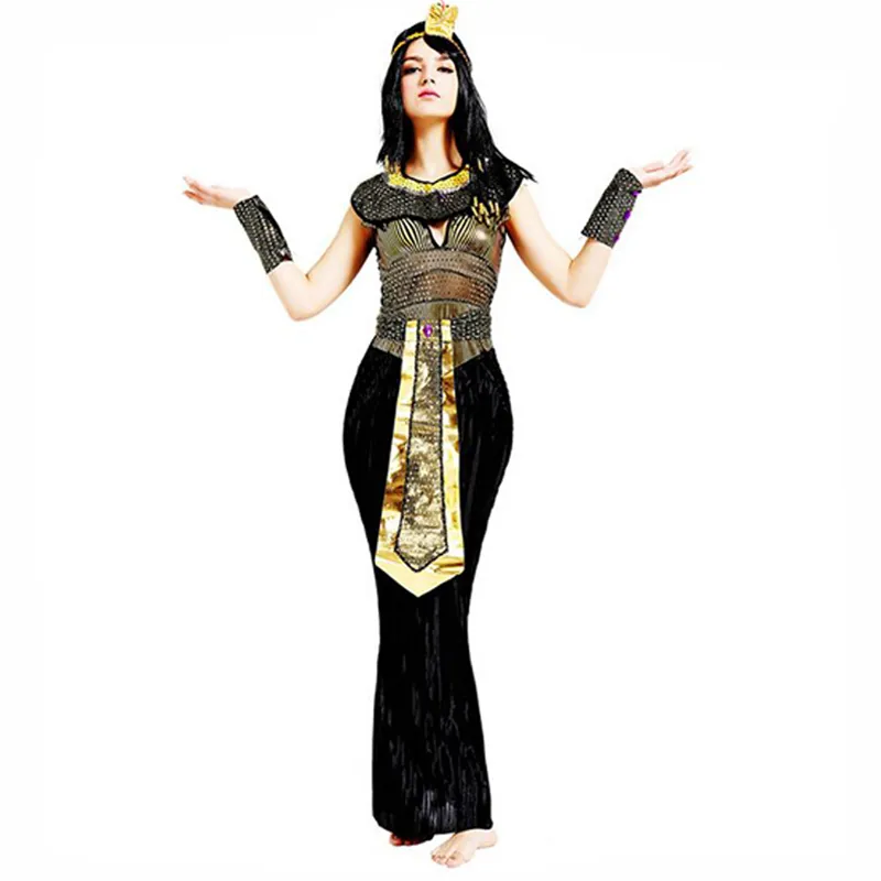 Vente en gros-Egypte ancienne Pharaon égyptien Cléopâtre Prince Costume de princesse pour femmes hommes Halloween Cosplay Costume Vêtements égyptien adulte