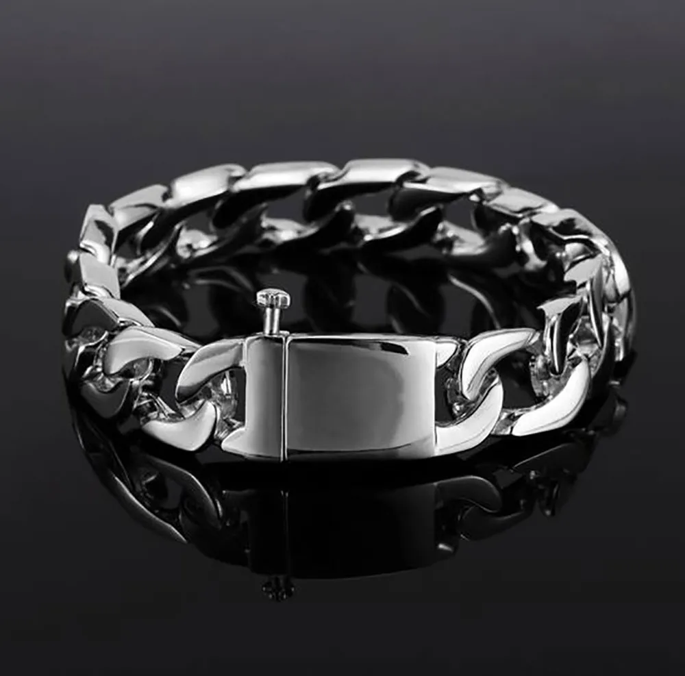 Bracelets à maillons cubains en alliage de Zinc plaqué or 18 carats pour hommes, 13mm, 20cm, Hip Hop, bijoux à la mode, Whos228U