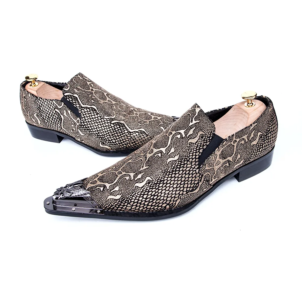 Italian Snakeskin Print Mens Dress Shoes - Genuine Leather  display picture 1