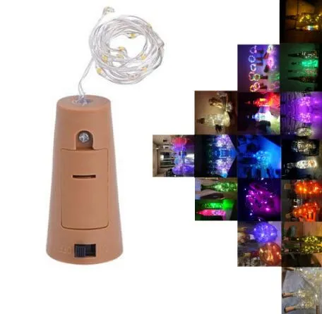 Chaude 1M 10LED 2M 20LED Lampe En Liège Bouchon En Forme De Bouchon De Verre La Lumière De Verre Vin LED Fils De Cuivre Ficelle De Lumières Pour Le Mariage De Fête De Noël