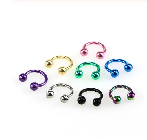 Colorful Steel Horseshoe Nose Septum Rings Ear Rings Body Piercing Nariz Jewelry Piercng GD141