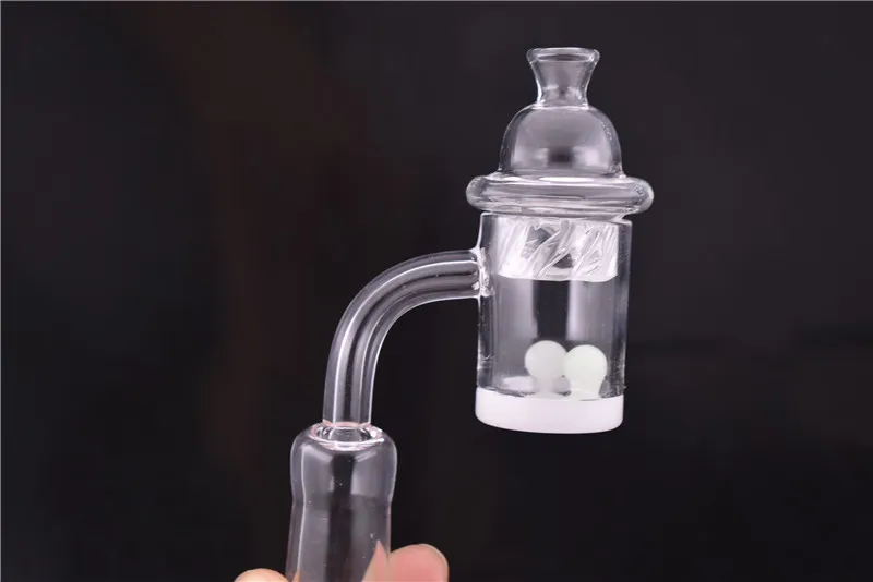 Короткая шея Кварц Banger Carb Cap набор 30мм кварцевый гвоздь 10мм 14мм 18мм Мужской Женский Терп скошенный край Bangers для Dab Rigs Стеклянные бонги