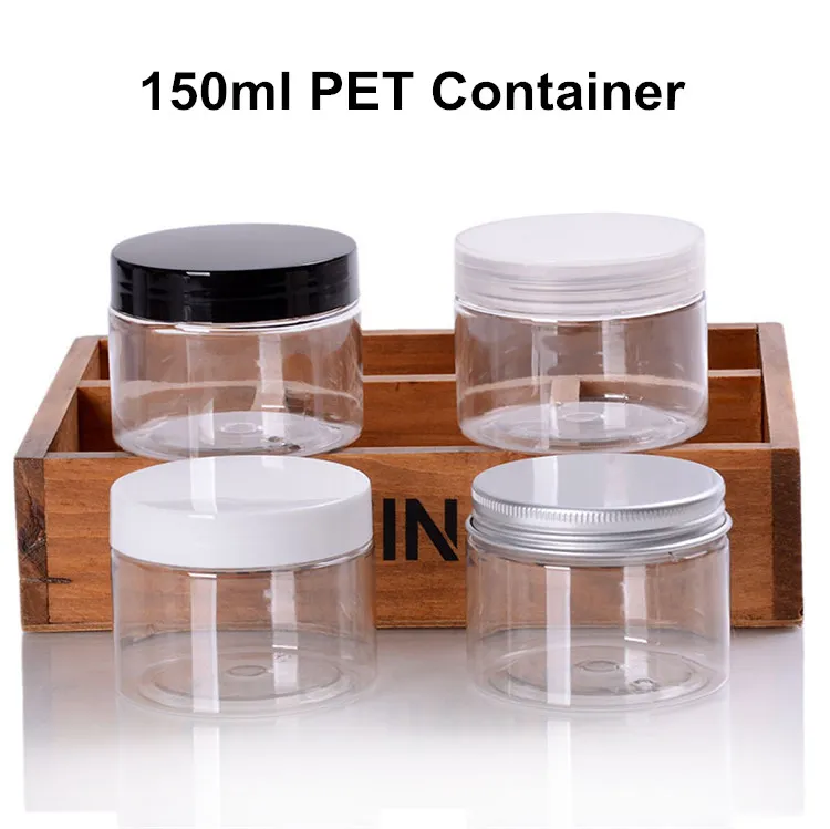 Lot De 4 Pots Cosmétiques En Plastique Transparent 6 Oz - Large Ouverture, Couvercle étanche - Pour DIY, Voyage