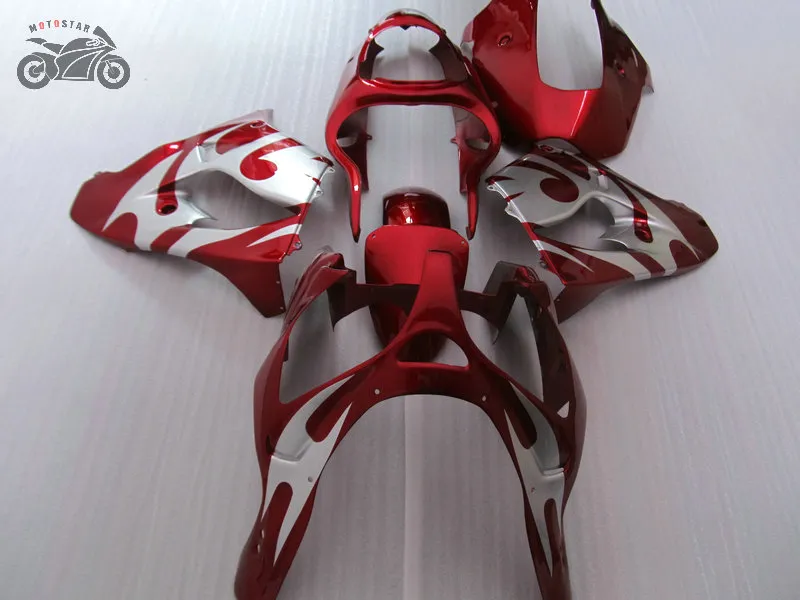 Customize Chinese fairings for Kawasaki ZX9R 00 01 Ninja ZX-9R 2000 2001 ZX 9R red silver motorcycle fairing kits