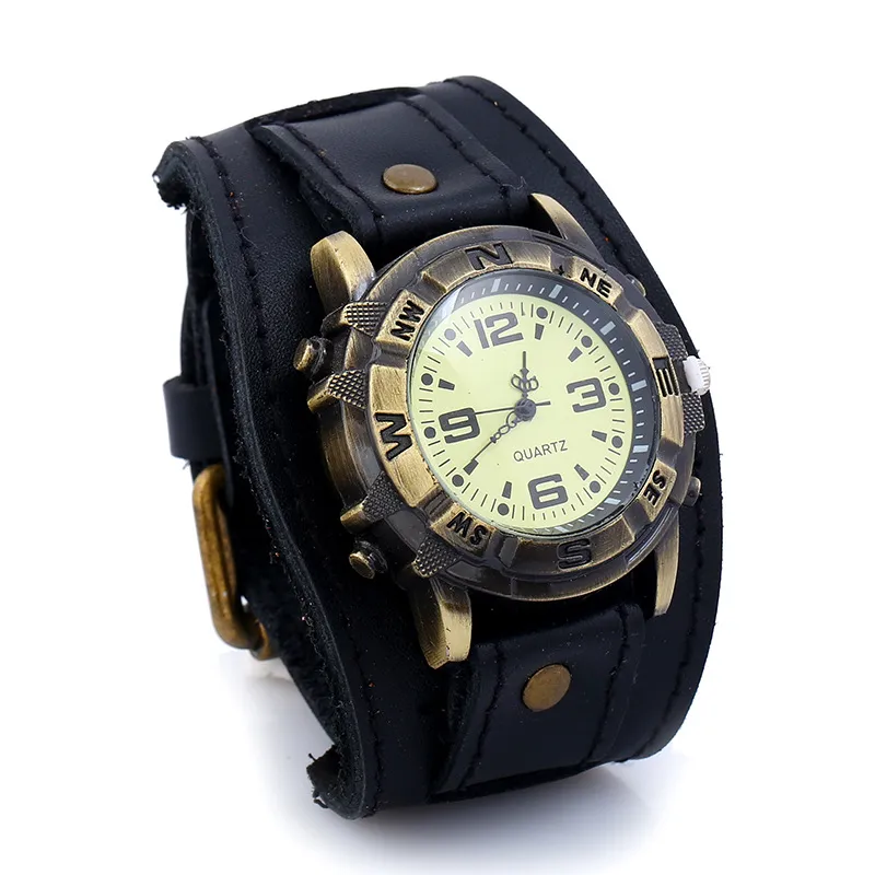 Herren Armbanduhr Herrenuhr Mit Breitem Armband Golden Hourgolden