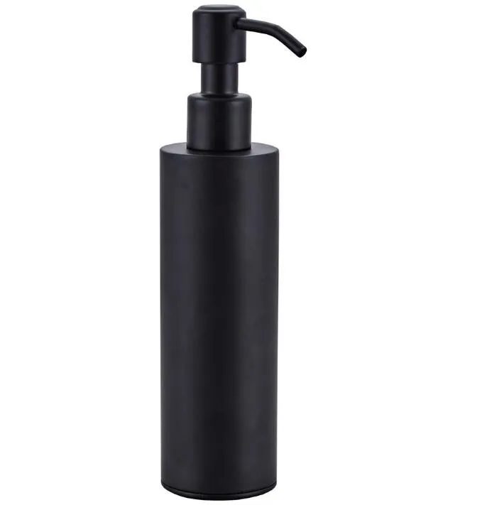 200ML Black Soap Dispenser Stainless Steel Wall-mounted Press Liquid Soap Dispenser Desk Type Manual Lotion Shampoo Dispenser Box GGA3475