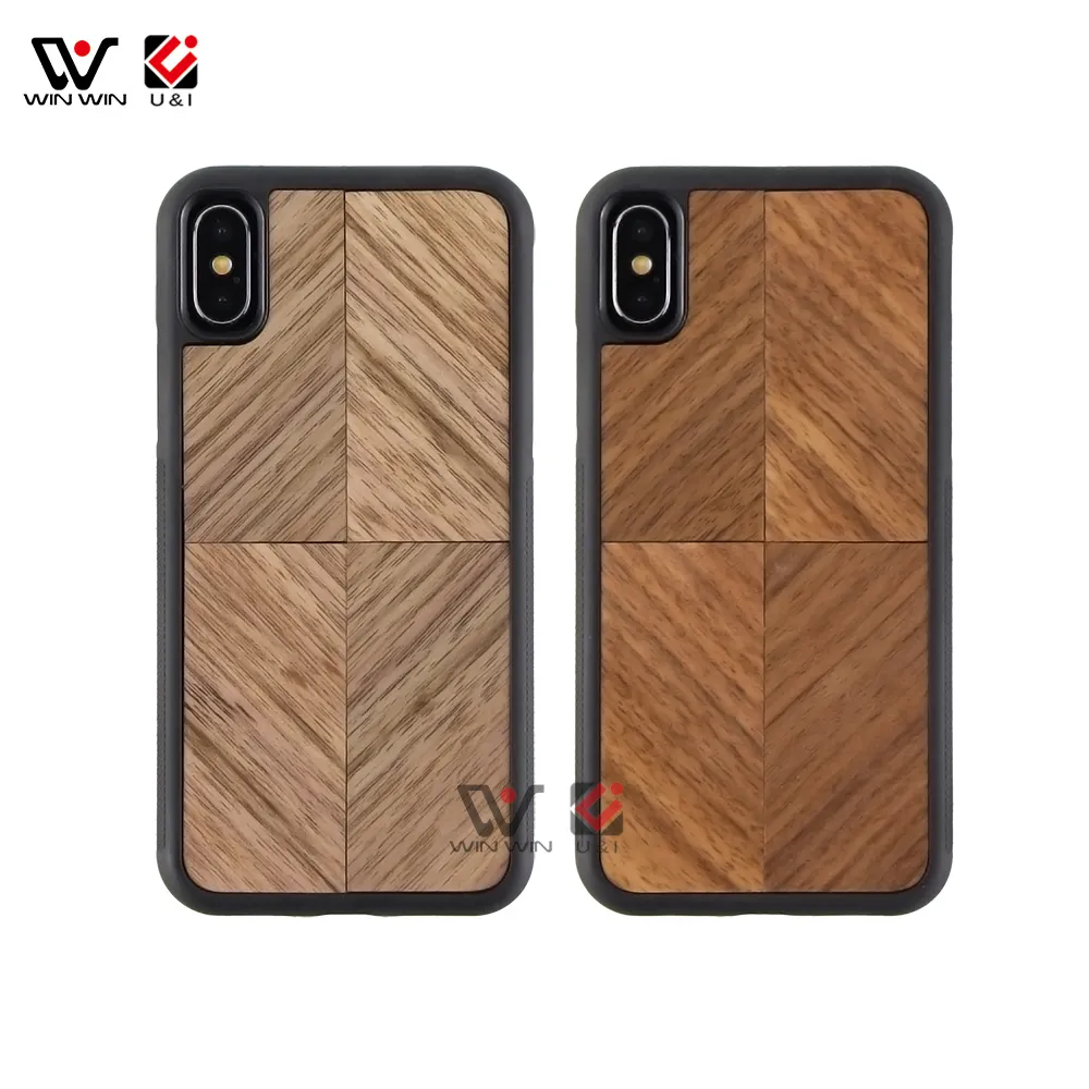 Custodie per telefoni in legno naturale per iPhone 6 7 8 11 Plus X XR XS Pro Max Giunzione in legno fatta a mano Modello personalizzato Logo Moda Cover posteriore antiurto Shell