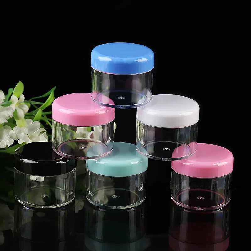 3g 5g 10g 15g 20g 25g plastic cosmetic container black Plastic cream jar Makeup Sample Jar Cosmetic Packaging Bottle Wax Container
