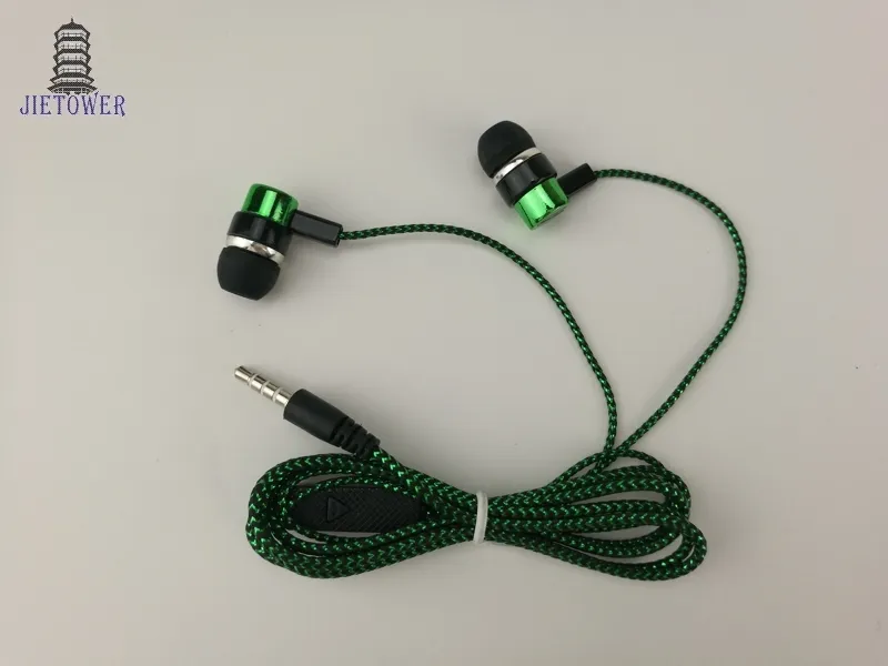 common cheap serpentine Weave braid cable headset earphones headphone earcup direct sales by manufacturers blue green cp-13 100pcs