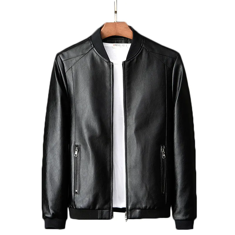 2020 NUEVA chaqueta de cuero de PU para hombres Moda de primavera de otoño gran tamaño de cuero suave Motorcycle Coats Plus Tamaño 8xl Y49