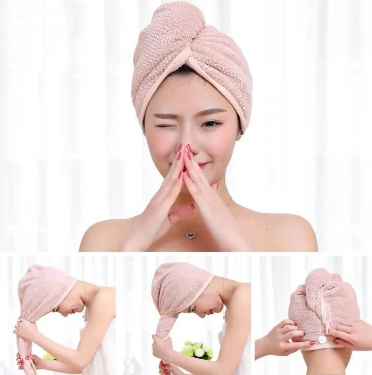 Magic Microfiber Włosy Szybkie Suszenie Suszarka Ręcznik Wrap Kapelusz Quick Shower Cap Turban Ręcznik Dry 4style LX1374