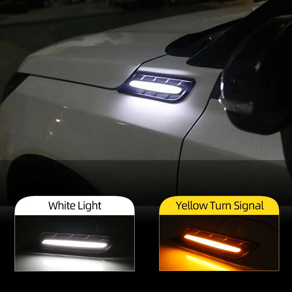 2PCS Car Fender Light For Suzuki Vitara 2015 2016 2017 2018 2019 2020 LED Daytime Running Light Turn Signal Lamp DRL Side Bulb