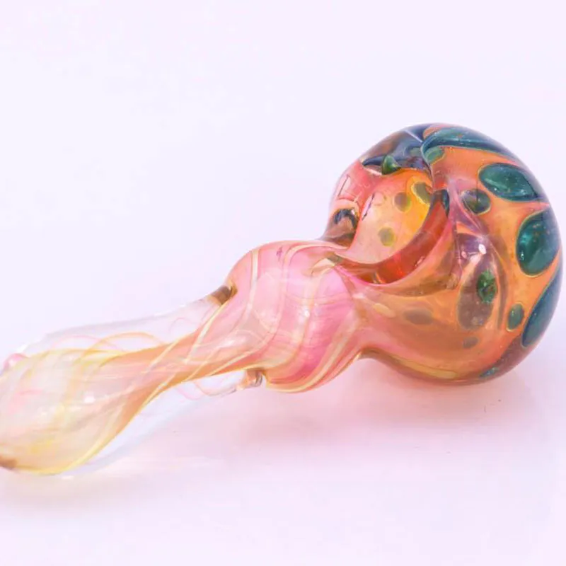 3,7" bunte Kürbisform Wasserglas Pfeife Bongs handgefertigte Tabakpfeifen für trockenes Mini-Bubbler-Zubehör