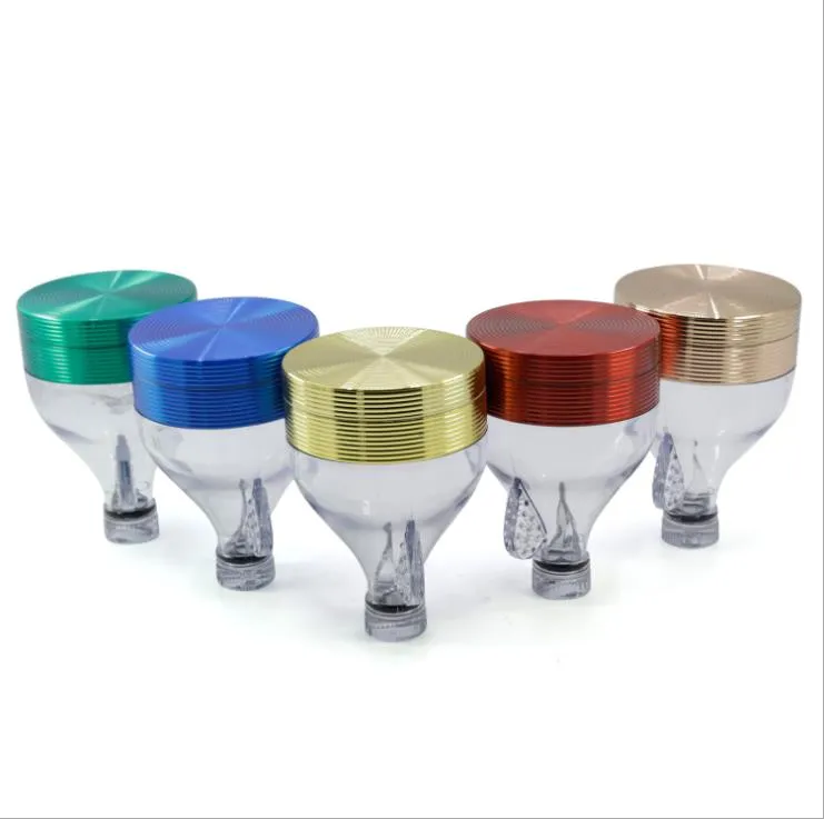 A New Type of Three-Layer Color Thread Hopper Smoke Grinder with 63MM Zinc Alloy Diameter