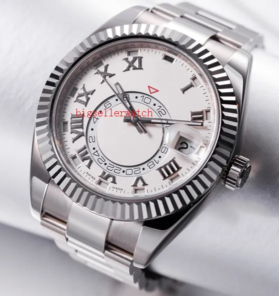 Luxo de alta qualidade relógio de pulso 326.939-72419 42 milímetros Branco Roman Stainless Steel Asia 2813 Movimento Mens Automatic Watch Watches