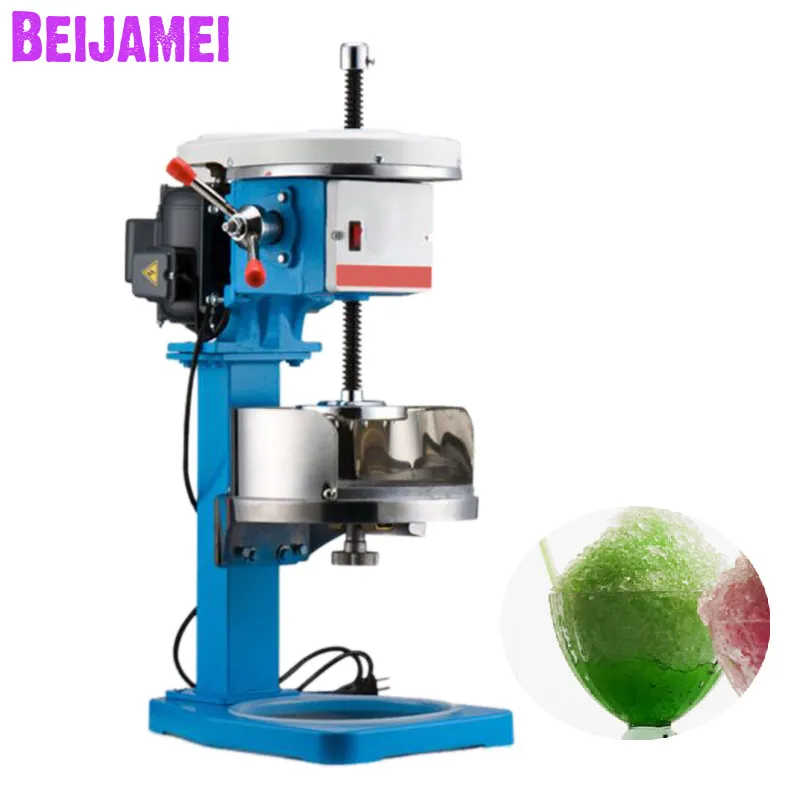 BEIJAMEI Commercial Shaved Ice Machine Block Ice Crusher Snow Cone