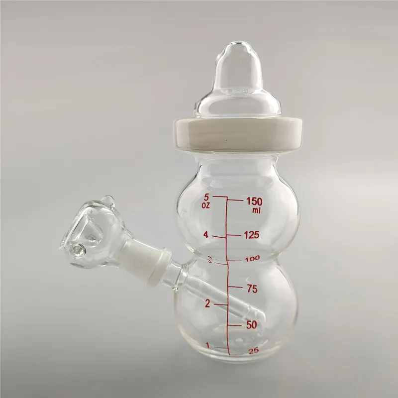 Neue Babyflasche Bong Bohrinseln Wasserpfeife 6,3 Zoll Glas Feeder Bong mit Pinholes Diffusor mit 14 mm Schüssel dickem Glas Dab Rigs Shisha