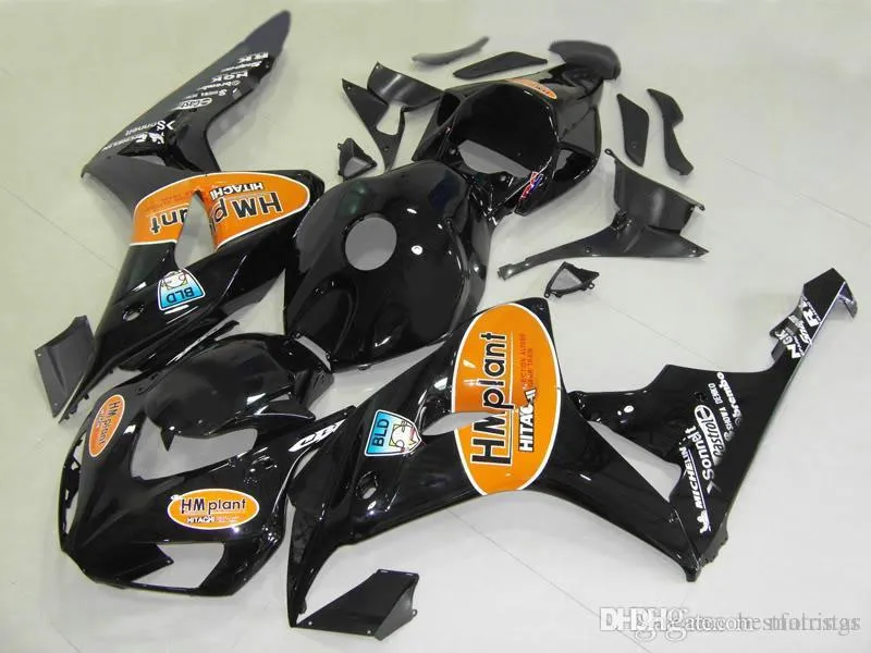 OEM qualtiy Fairings for Honda CBR1000RR 2006 2007 black yellow Injection mould fairing kit CBR 1000 RR 06 07 CV33