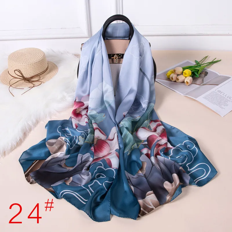 Luxury high-end four season silk 185 * 85com long scarf ladies scarf shawl fashion popularity travel vacation sunscreen beach towel free shi