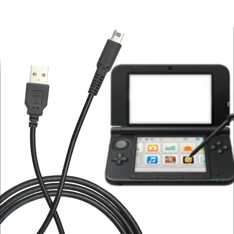 1.2M Black For Nintendo 3DS DSi NDSI XL LL Data Sync Charge Charing USB Cable Lead Charger