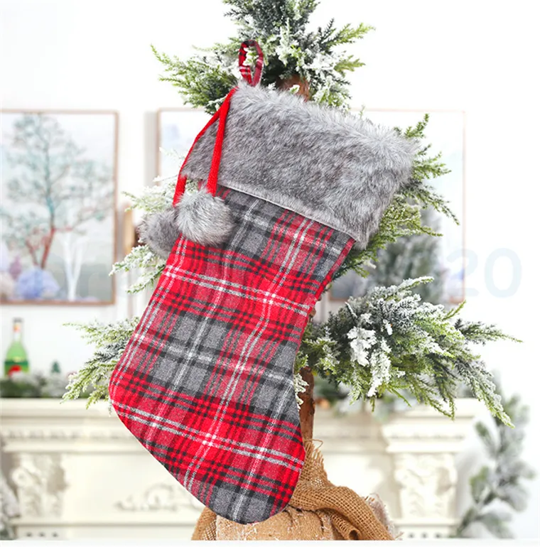 Santa Şeker Hediye Çanta, Noel ağacı Süsleme Çorap Noel Çorap Şeker Çanta Ev Partisi dekoratif öğeler Mağaza Vitrin Dekorasyon