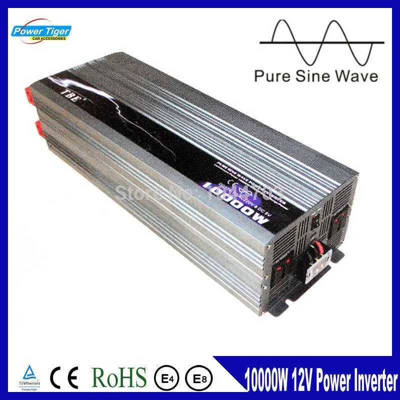 Freeshipping 10000watt Car Auto Pure Sine Wave Inverter DC12V to AC220V Converter Surge (Peak Power 20000W) For Solar/Wind Generation