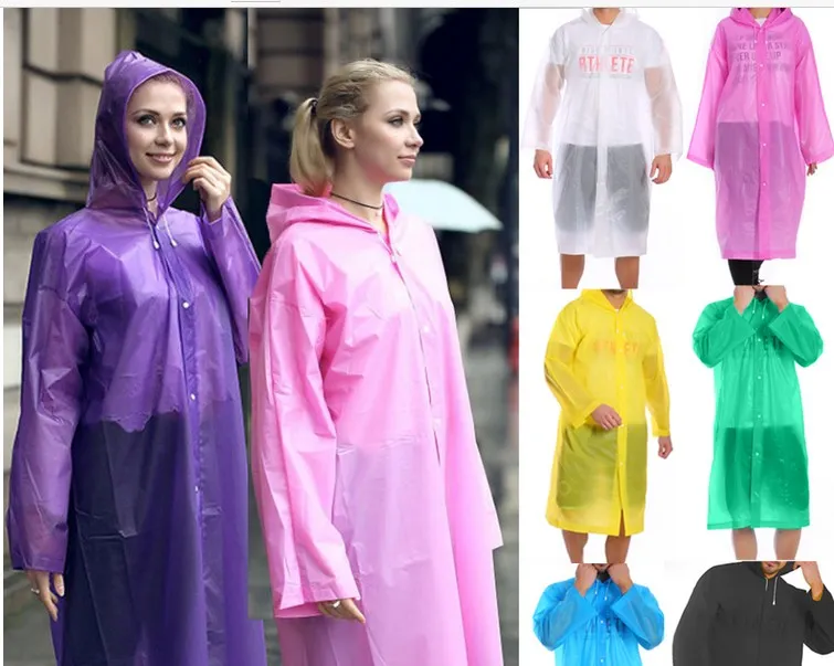 Moda Eva Rain Coat Mulheres homens espessados ​​capa de chuva à prova d'água transparente acampamento transparente Desgaste